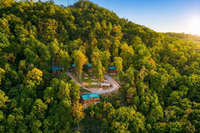 resort far in the mountains and woods