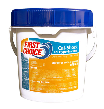 First Choice Cal-Shock - Calcium Hypochlorite, 5 lb Pail