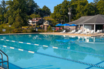 outdoor pool with swimming lanes