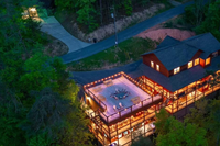 night view of a resort. Looking from abve.